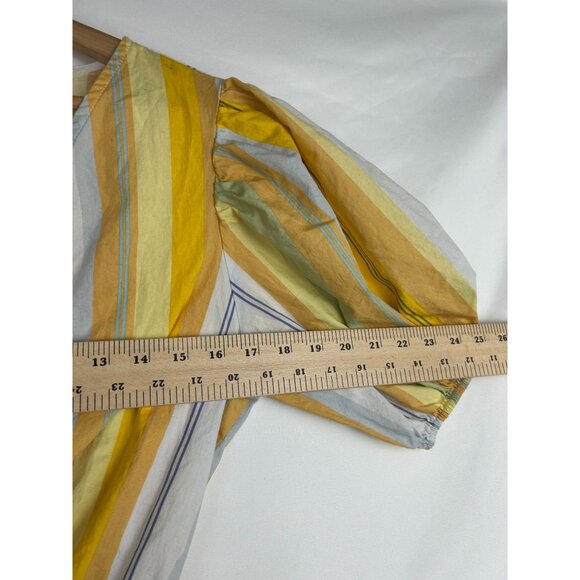 Love Colette Womens Maxi Dress W/ Puff Sleeves & V-Neck Size Large Multicolor - Picture 7 of 14